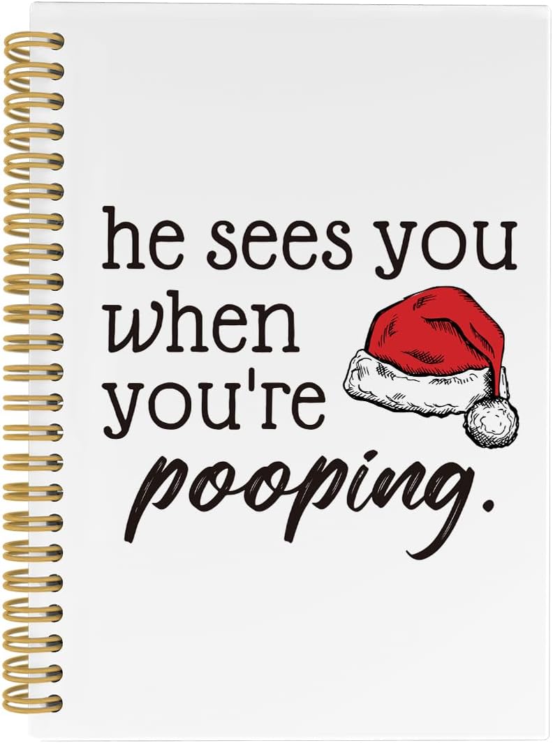 Funny Christmas Notebook for School/Office - He Sees You When You're Notebook