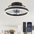 Low Profile Ceiling Fan with Light 13 in Fandelier - Quiet Dimmable