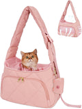 Dog Carrier Sling Puppy Breathable Adjustable Hands-Free - Lotus Pink