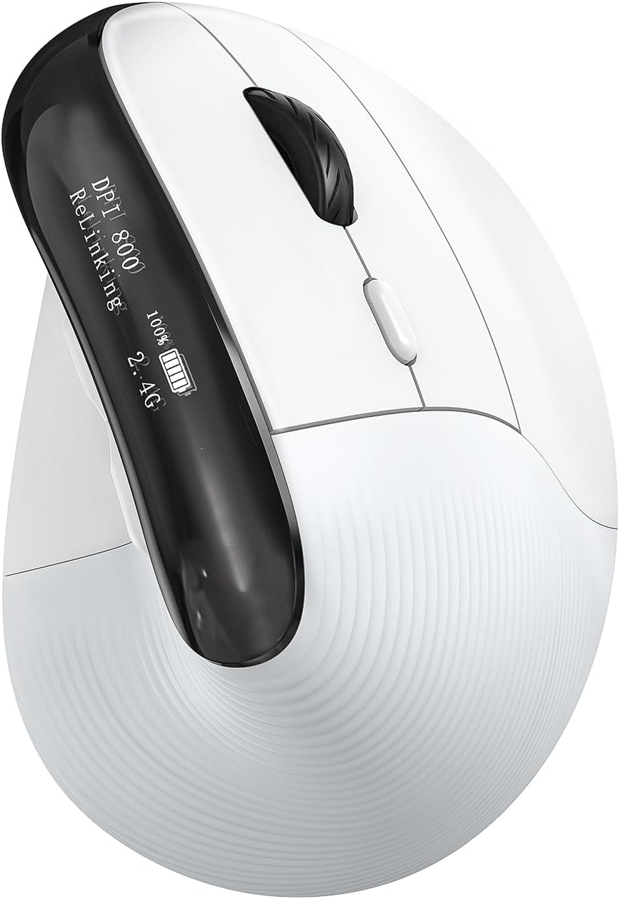 KYSONA Ergonomic Wireless Mouse - OLED Screen, Quiet Click