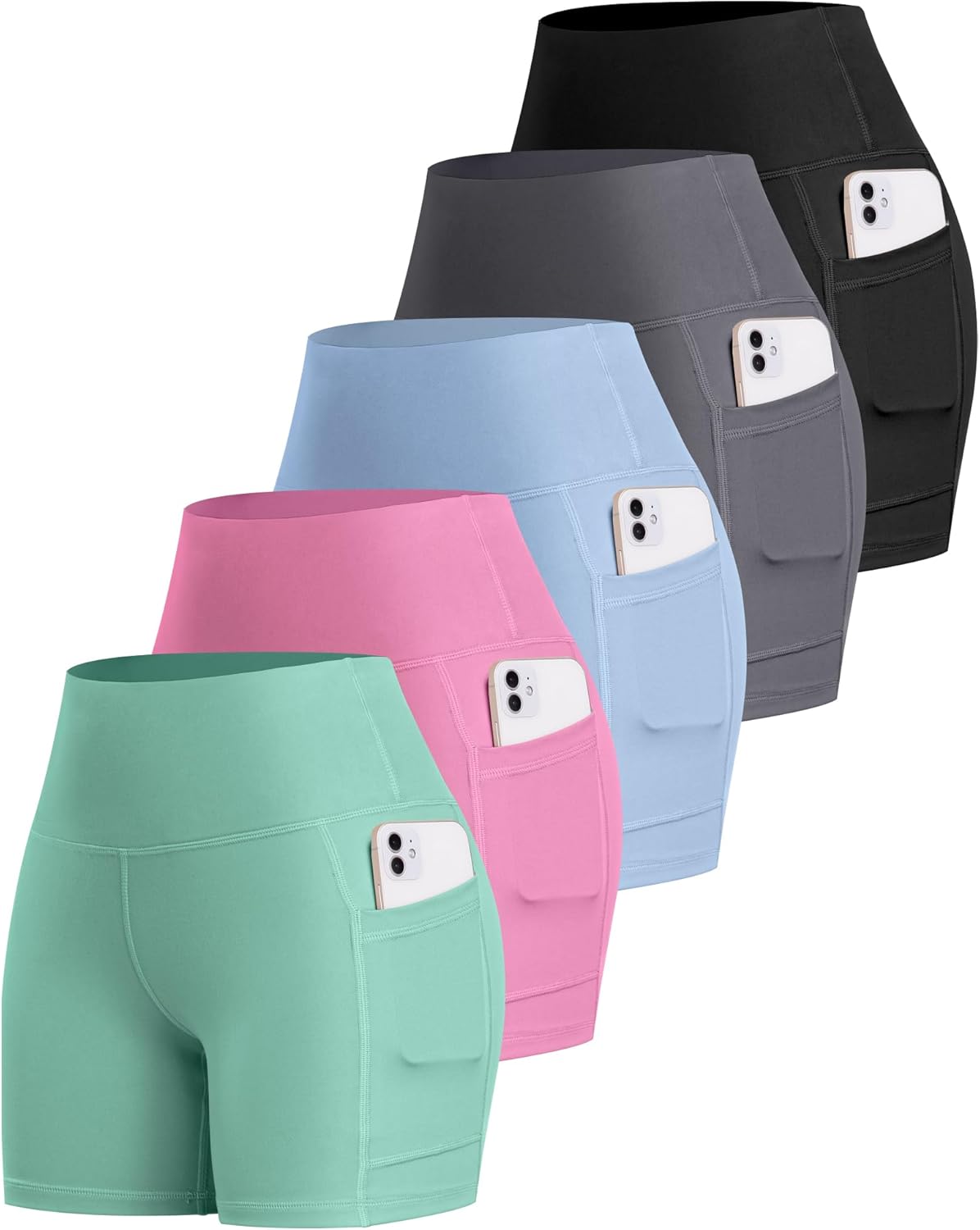 High Waisted Tummy Control Biker Spandex Shorts for Women