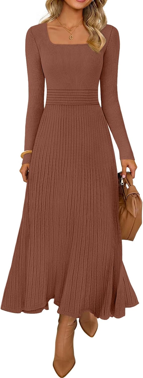Chic MEROKEETY Women's Sweater Dress for Fall and Winter Style