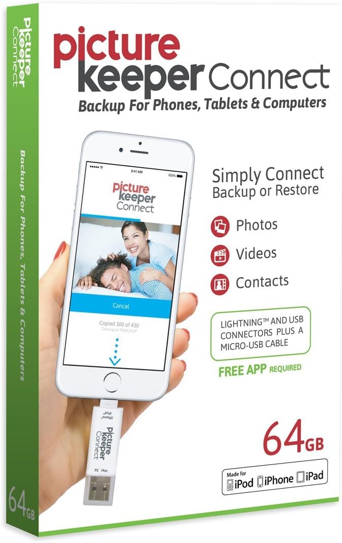 Picture Keeper Connect 64GB USB Backup for Photos and Videos