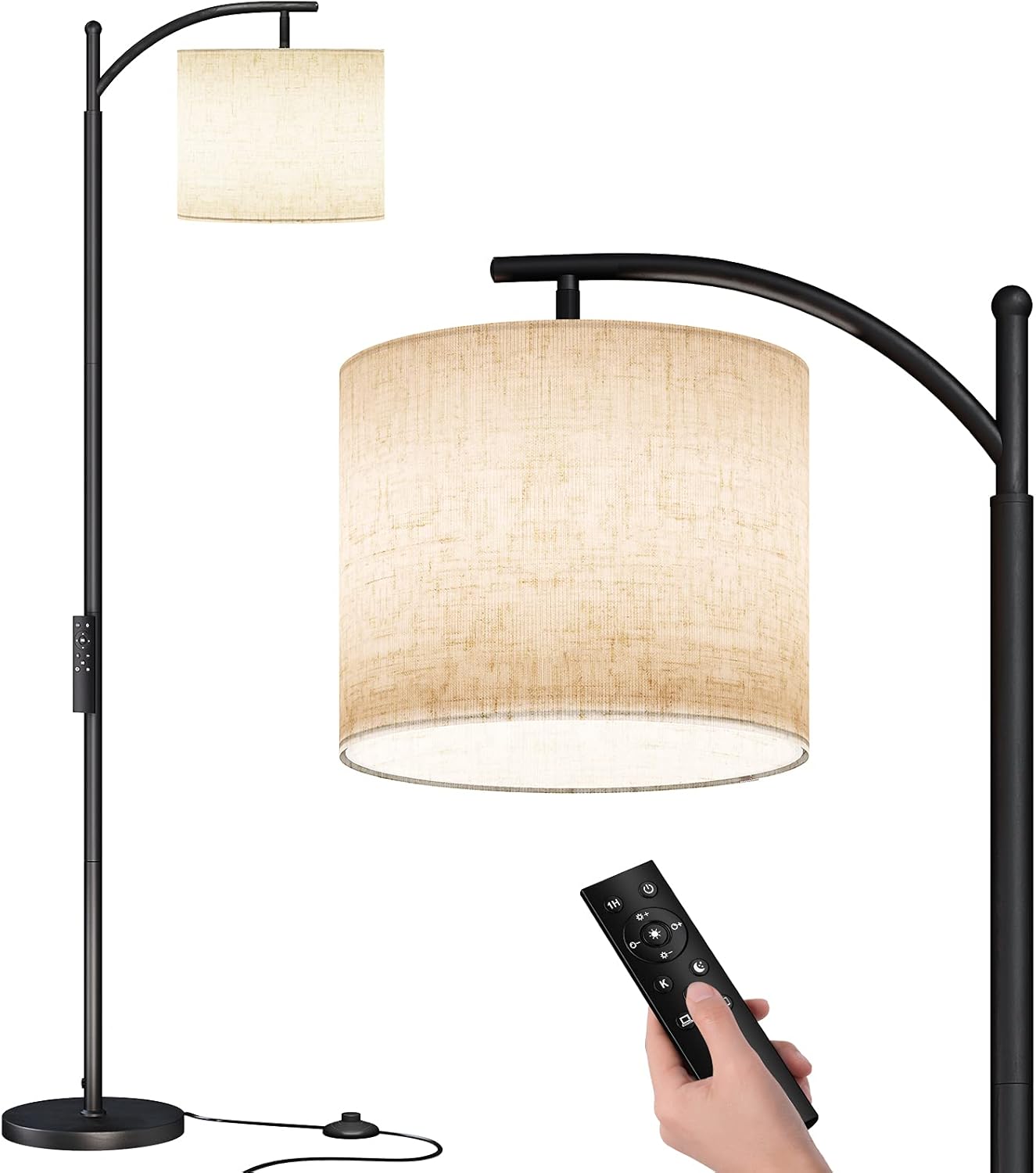 SUNMORY Arc Floor Lamp with Remote Control for Modern Lighting