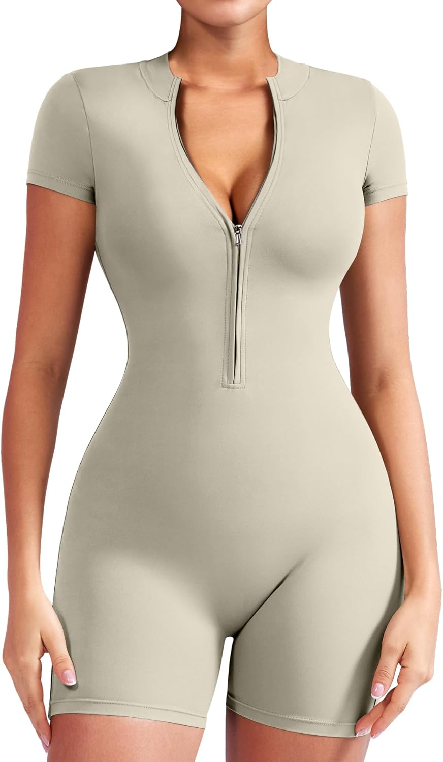 YEOREO Women Short Sleeve Workout Jumpsuit for Active Style