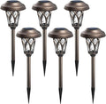 Solar Landscape Lights Warm White 6 Pack - Bright Waterproof Pathway