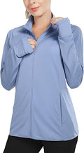 Women's Long Sleeve Running Shirt UPF 50+ Full Zip - Lightweight
