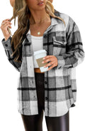 Womens Flannel Shacket Button Down Shirt Jacket - Soft Plaid Layer