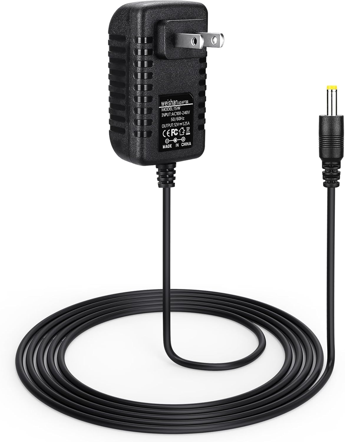 5ft Long Cable 15W Black Charger for Echo Devices
