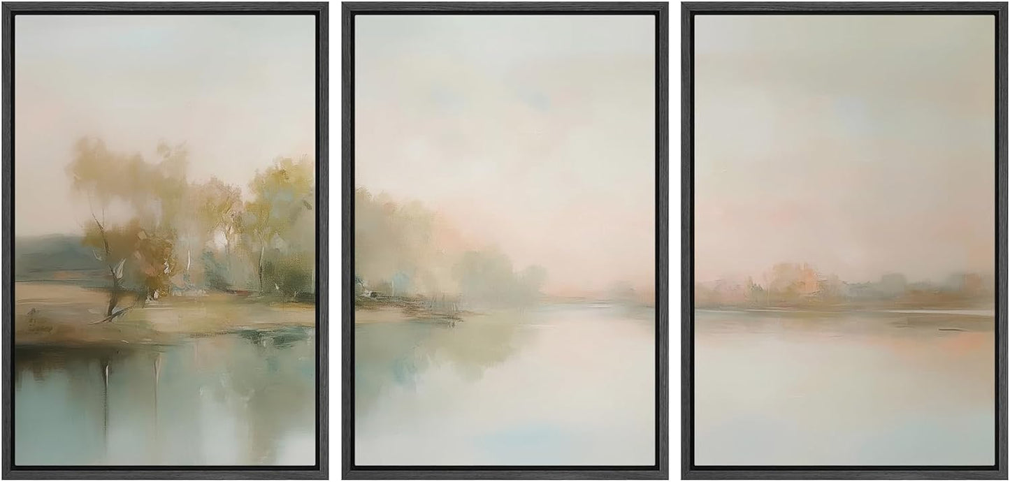 MUDECOR Framed Wall Art Print Set for Serene Waters Decor
