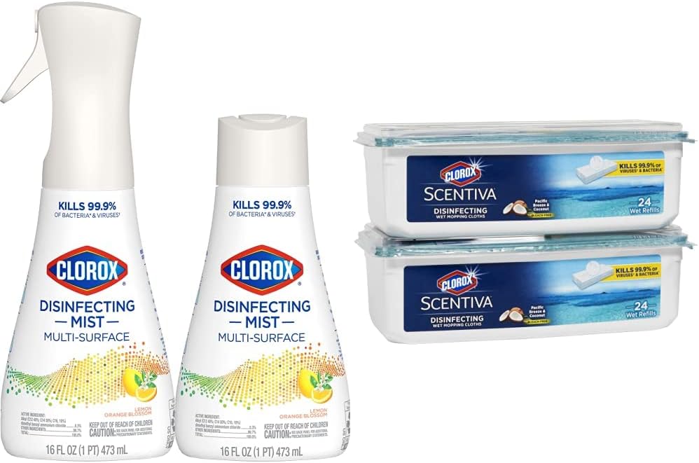 Clorox Disinfecting Mist and Mopping Cloths Bundle for Home