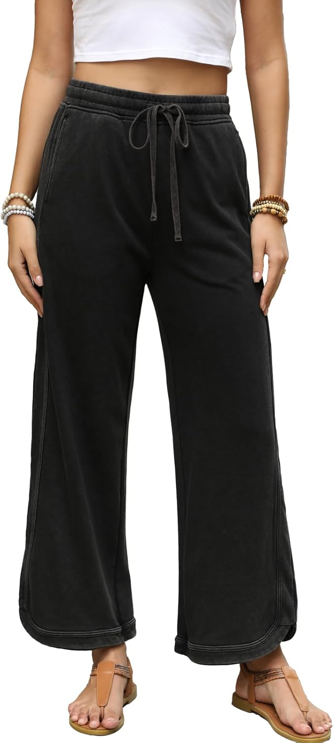 Gnveub Women's Yoga Pants Lightweight Wide Leg Sweatpants