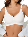 Wireless Seamless V Neck Bra for Women - Full Coverage Everyday