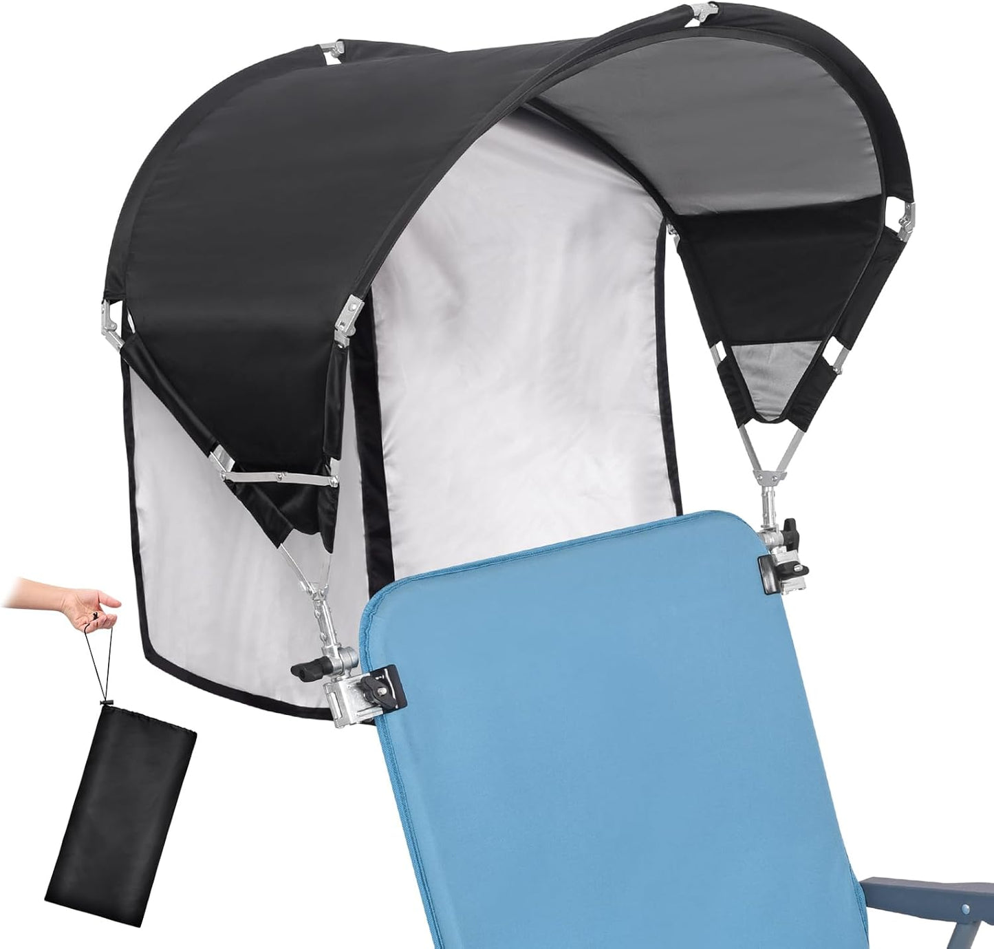 Universal Chair Umbrella Canopy with Adjustable Clamp for Sun Shade