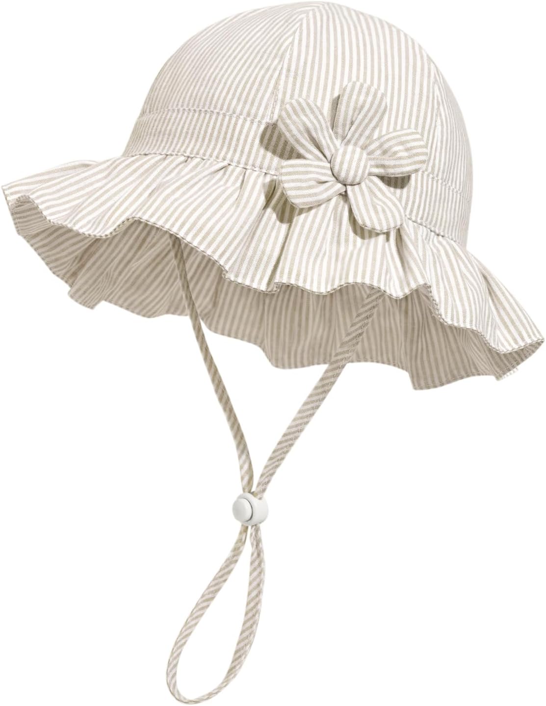 DANMY Baby Girl Sun Hat UPF 50+ Wide Brim for Outdoor Fun! 
