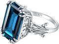 Ametrine Ring for Women Solid 925 Sterling Silver Blue Topaz