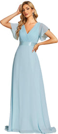 Ever-Pretty Chiffon V-Neck Bridesmaid Dress - Flattering Floor Length