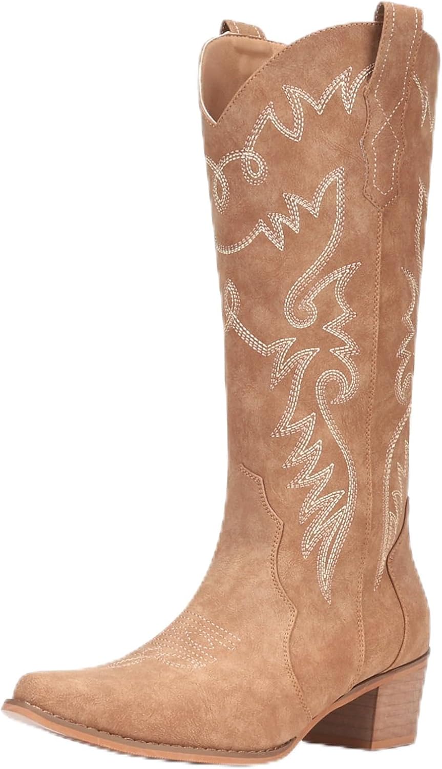 Stylish Pointy Toe Mid Calf Cowboy Boots for Women