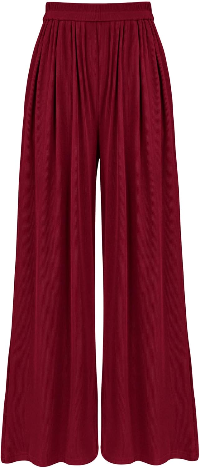BTFBM Womens Casual Wide Leg Pants for Summer and Fall Wear