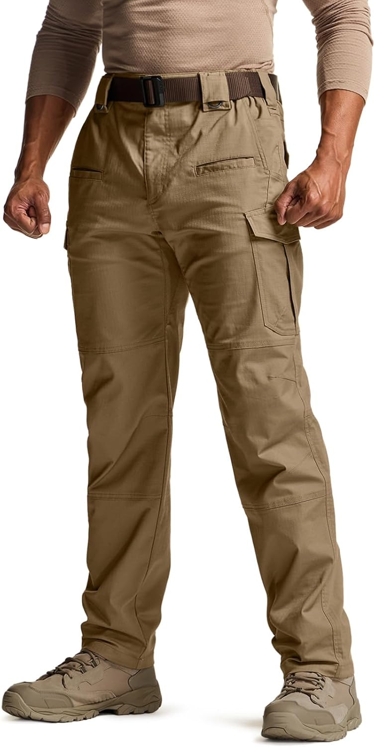 CQR Men's Flex Stretch Tactical Pants for Outdoor Activities