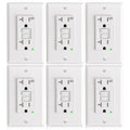 GFCI Outlet 20A Weather Resistant Slim Design - 6 Pack