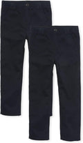 2-Pack Pull On Chino Pants for Boys - Stretch Relaxed Straight