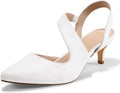 mysoft Women's Kitten Pumps Slingback Low Heels - Comfortable 2in