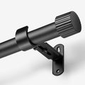 Adjustable Black Curtain Rods - Extend 88 IN | 1 IN Diameter | Aluminium Finials