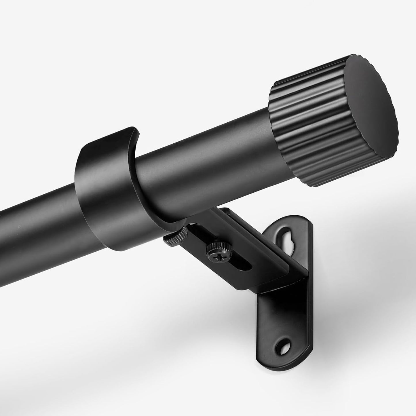 Adjustable Black Curtain Rods - Extend 88 IN | 1 IN Diameter | Aluminium Finials