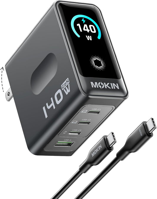 140W GaN USB C Charger for Fast Charging Multiple Devices