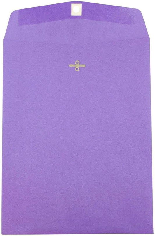 JAM PAPER 9 x 12 Violet Purple Envelopes with Clasp Closure