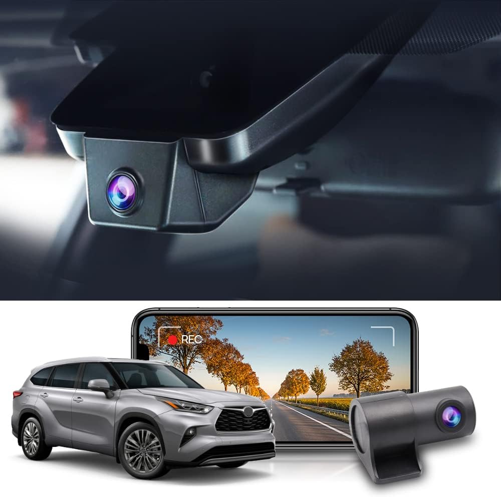 Fitcamx Front 2K+Rear 1080P Dash Cam for 2020-2025 Highlander