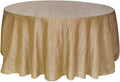 120 in Round Champagne Crinkle Taffeta Tablecloth - Elegant Event