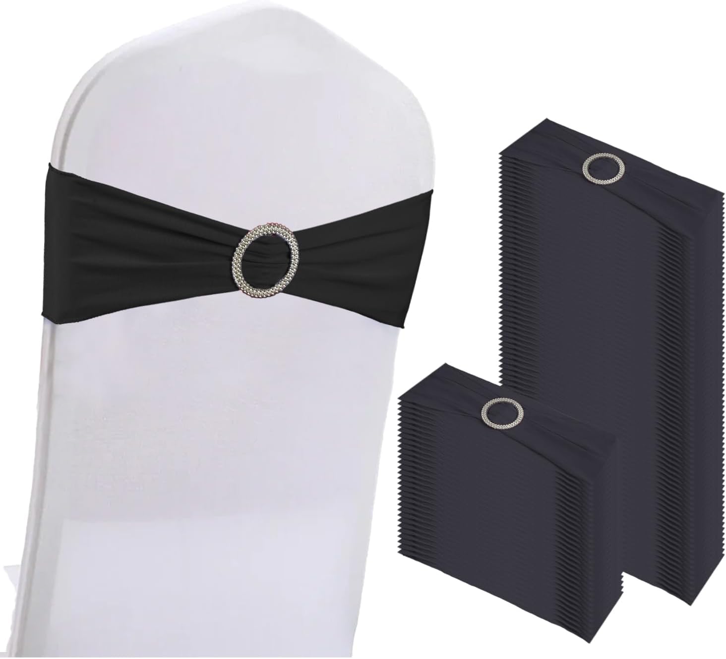 100PCS Spandex Stretch Chair Sashes for Weddings and Events