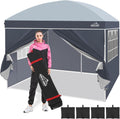 Pop up Canopy Tent with 4 Sidewalls 10x10 - Deluxe Dome Gazebo