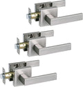 Hall/Closet Lever Handle Lock Satin Nickel - Heavy Duty Passage