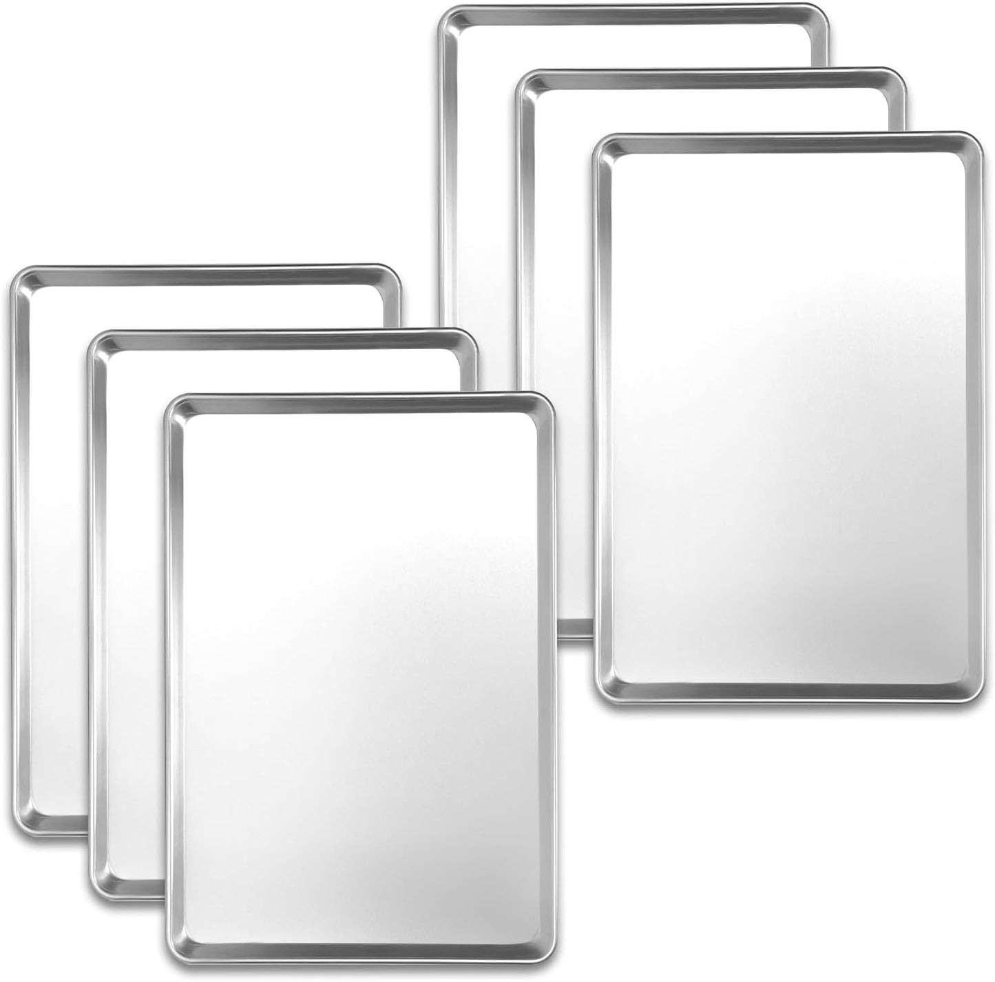 6 Pack Full Size Baking Sheet Pans for Perfect Baking Results