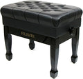Genuine Leather Adjustable Piano Bench with Padded Cushion