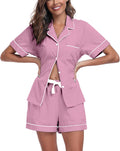 COLORFULLEAF Women's Cotton Summer Pajama Short Set for Relaxation
