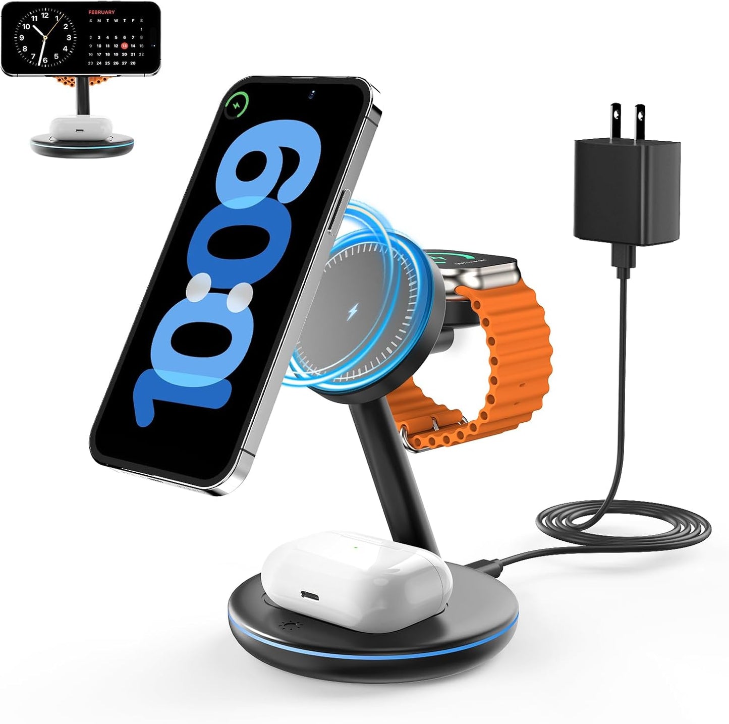 Mag-Safe Charger Stand for iPhone, Apple Watch & AirPods