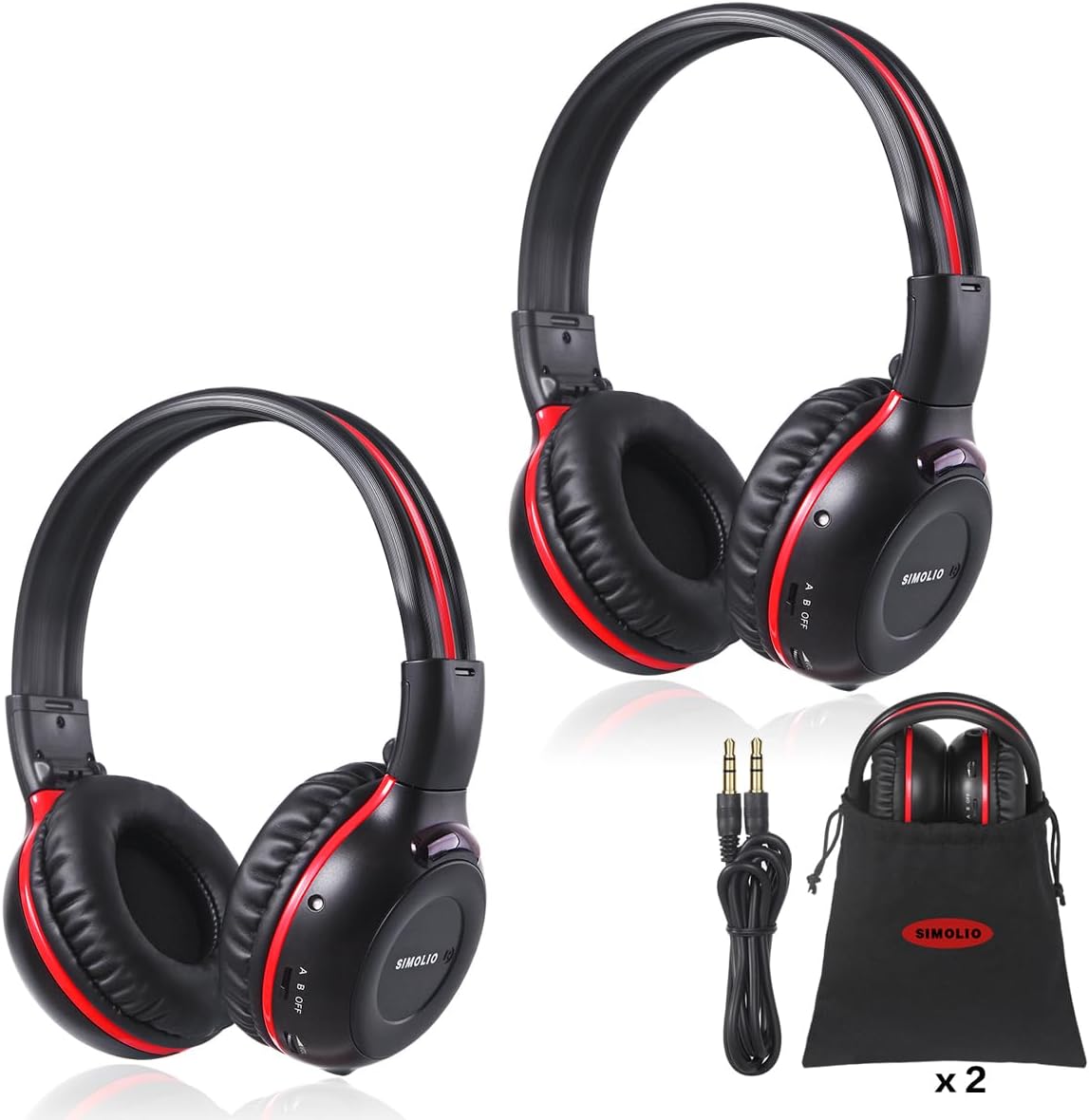 Wireless Car Headphones for Kids - 2 Pack