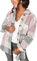 Women's Brushed Plaid Shacket Jacket - Oversized Boyfriend Flannel