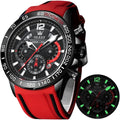 OLEVS Mens Chronograph Waterproof Luminous Silicon Strap Watch