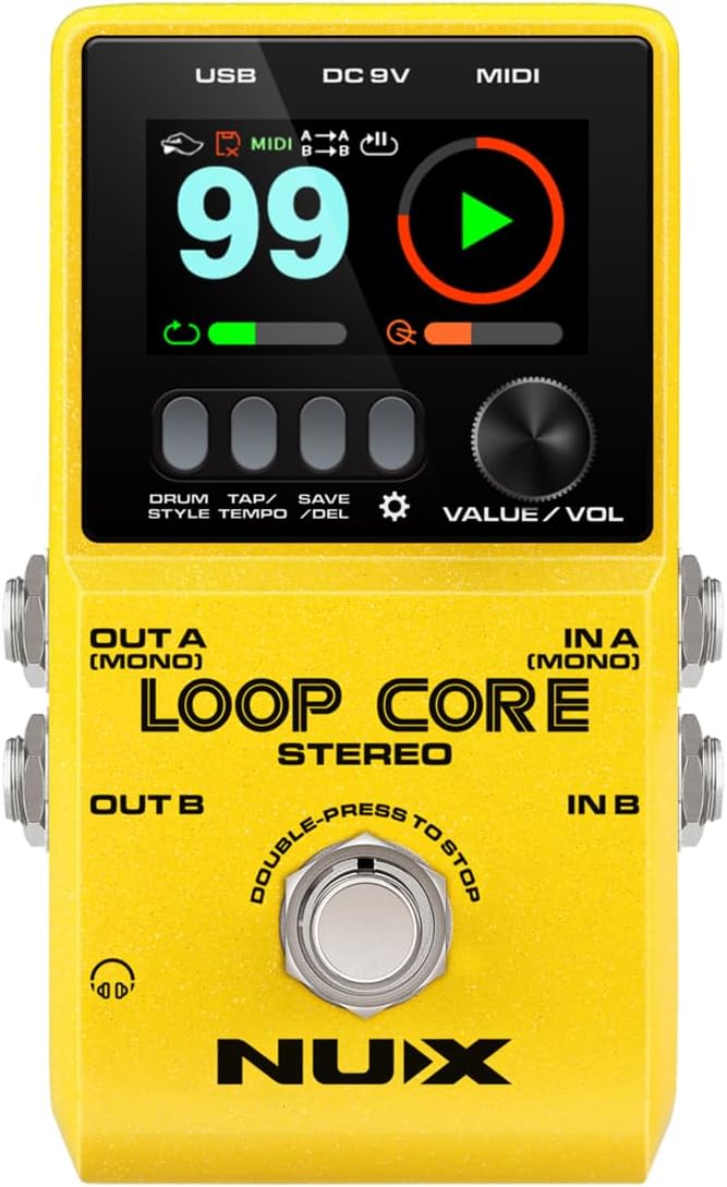 NUX Loop Core Stereo Guitar Looper Pedal with 6 Hours Recording