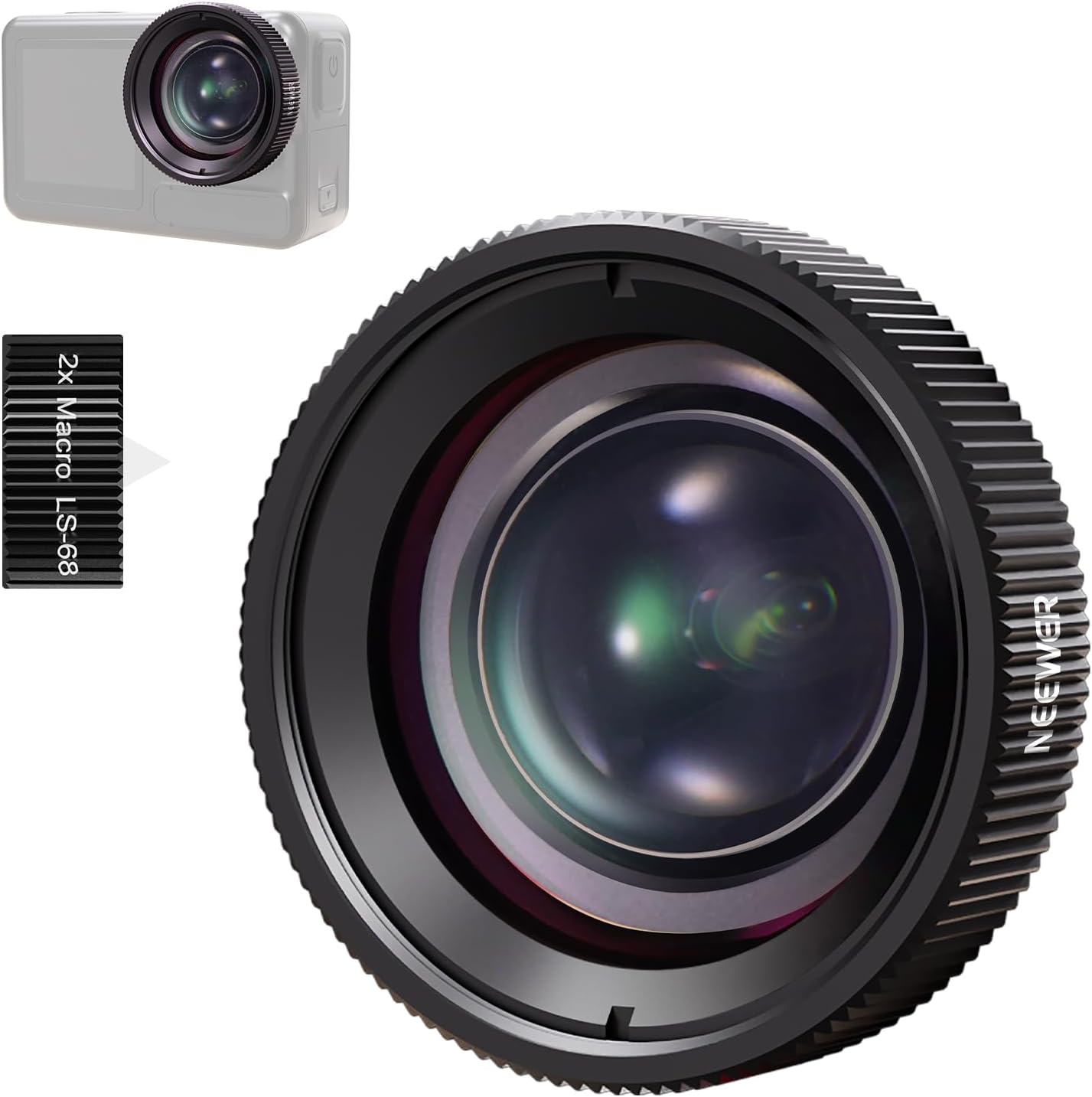 NEEWER Macro Lens for DJI Osmo Action 5 Pro/4 - 2X Magnification