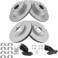 TRQ Front Rear Premium Metallic Pad & Brake Coated Rotor Kit - Direct
