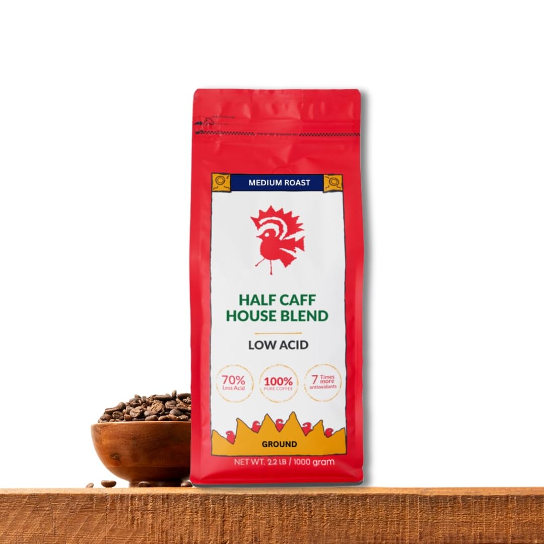 Puroast Low Acid Coffee Half Caff - Smooth Flavor & Wellness