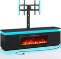 Fireplace TV Stand with 36in Electric Fireplace - LED & Power Outlets