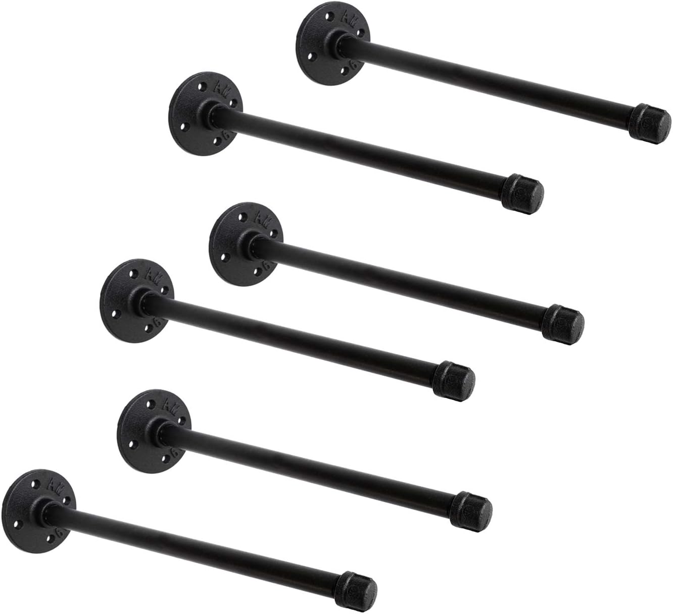 1/2 Inch Industrial Black Iron Pipe Shelf Brackets for Rustic Shelving
