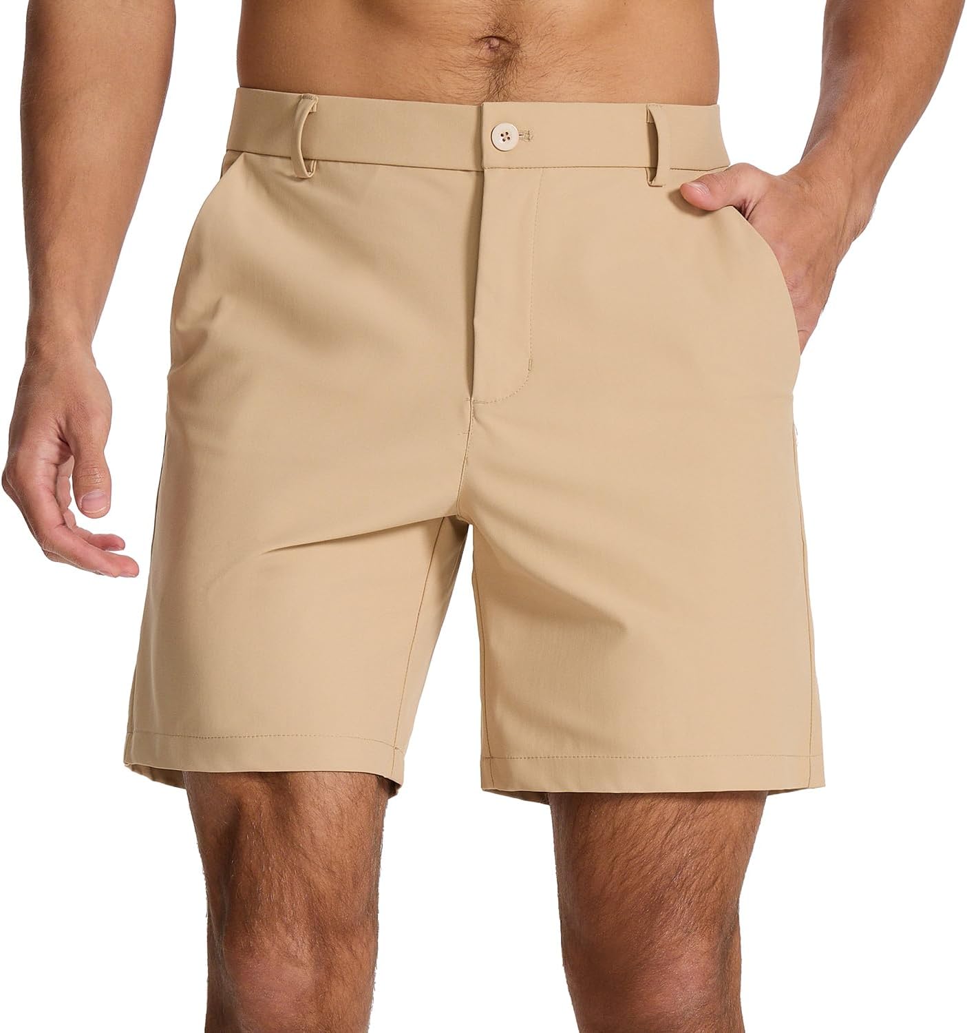 Men's Classic Fit Golf Shorts with 4 Pockets for Comfort